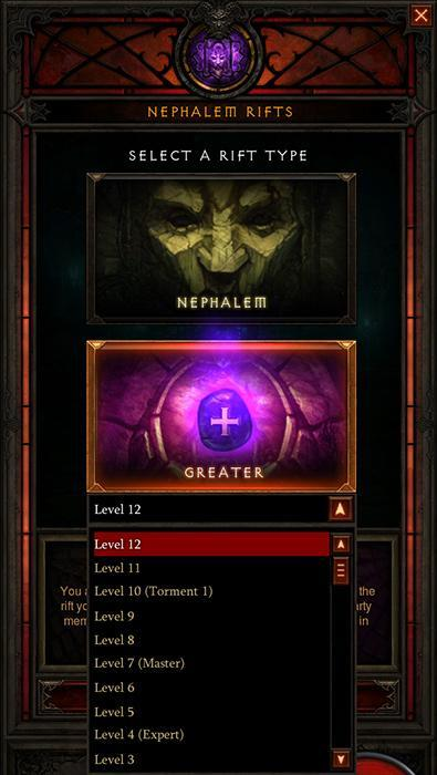 Rifts come in two different flavors, Nephalem (farming) or Greater (progression)